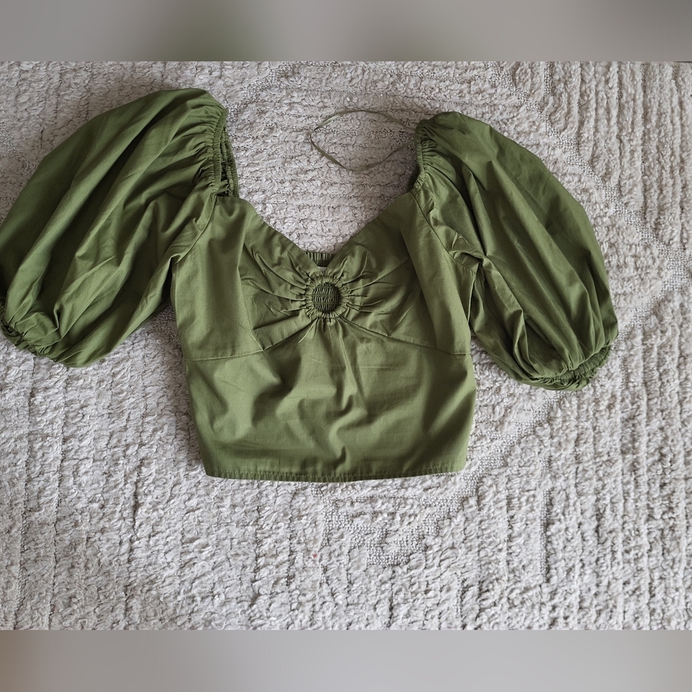 Abercrombie & Fitch Olive Green Crop Top